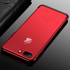 Handy Hlle Schutz Case fr Apple iPhone 7 / 8 Plus Durchsichtig Transparent Rot