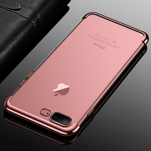 Handy Hlle Schutz Case fr Apple iPhone 7 / 8 Plus Durchsichtig Transparent Rose Pink