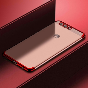 Handy Hlle Schutz Case fr Huawei P20 Lite Durchsichtig Transparent Rot