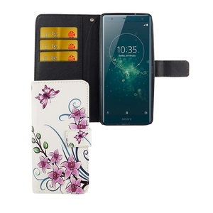 Handyhlle Tasche fr Handy Sony Xperia XZ2 Lotusblume