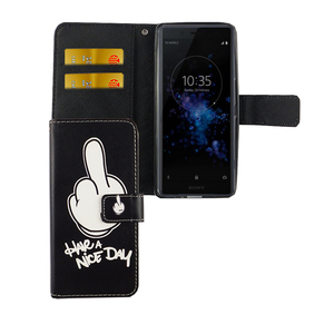 Handyhlle Tasche fr Handy Sony Xperia XZ2 Compact Have A Nice Day Schwarz