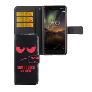 Handyh�lle Tasche f�r Handy Nokia 6 2018 Dont Touch My Phone Rot