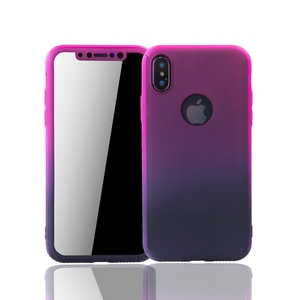 Handyh�lle Schutzh�lle f�r Apple iPhone X Full Case Cover Displayschutz 360 Violett