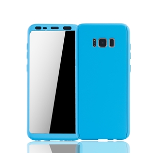 Handyh�lle Schutzh�lle f�r Samsung Galaxy S8 Full Case Cover Displayschutz 360 Blau