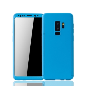 Handyhlle Schutzhlle fr Samsung Galaxy S9 Plus Full Case Cover Displayschutz 360 Blau