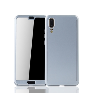 Handyh�lle Schutzh�lle f�r Huawei P20 Full Case Cover Displayschutz 360 Silber