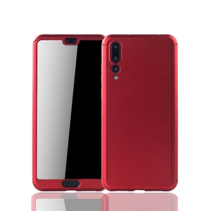 Handyh�lle Schutzh�lle f�r Huawei P20 Pro Full Case Cover Displayschutz 360 Rot