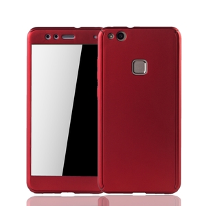 Handyh�lle Schutzh�lle f�r Huawei P10 Lite Full Case Cover Displayschutz 360 Rot