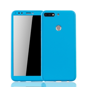 Handyh�lle Schutzh�lle f�r Huawei Honor 7C Full Case Cover Displayschutz 360 Blau