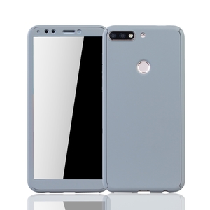 Handyh�lle Schutzh�lle f�r Huawei Honor 7C Full Case Cover Displayschutz 360 Grau