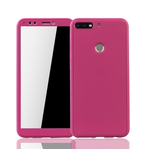 Handyh�lle Schutzh�lle f�r Huawei Honor 7C Full Case Cover Displayschutz 360 Pink