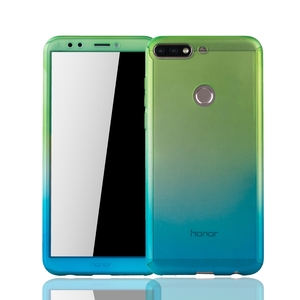 Handyh�lle Schutzh�lle f�r Huawei Honor 7C Full Case Cover Displayschutz 360 Blau