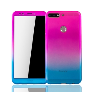 Handyh�lle Schutzh�lle f�r Huawei Honor 7C Full Case Cover Displayschutz 360 Blau