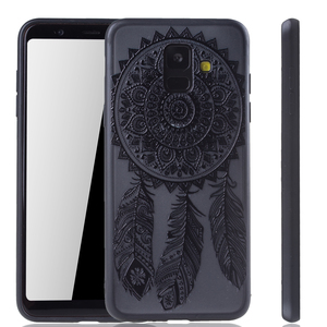 Handy H�lle Mandala f�r Samsung Galaxy A6 2018 Design Case Schutzh�lle Motiv Traumf�nger Cover Tasche Bumper Schwarz