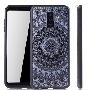 Handy Hlle Mandala fr Samsung Galaxy A6 Plus 2018 Design Case Schutzhlle Motiv Kreis Cover Tasche Bumper Schwarz