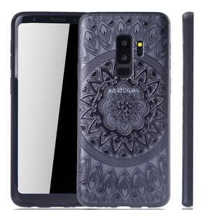 Handy H�lle Mandala f�r Samsung Galaxy S9 Plus Design Case Schutzh�lle Motiv Kreis Cover Tasche Bumper Schwarz