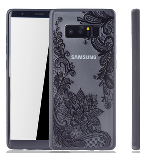 Handy H�lle Mandala f�r Samsung Galaxy Note 8 Design Case Schutzh�lle Motiv Bl�te Cover Tasche Bumper Schwarz