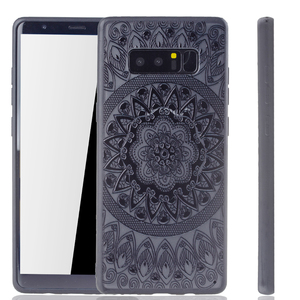 Handy H�lle Mandala f�r Samsung Galaxy Note 8 Design Case Schutzh�lle Motiv Kreis Cover Tasche Bumper Schwarz