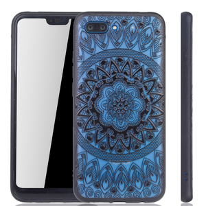 Handy H�lle Mandala f�r Huawei Honor 10 Design Case Schutzh�lle Motiv Kreis Cover Tasche Bumper Schwarz