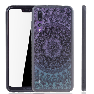 Handy H�lle Mandala f�r Huawei P20 Pro Design Case Schutzh�lle Motiv Kreis Cover Tasche Bumper Schwarz