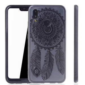 Handy H�lle Mandala f�r Huawei P20 Lite Design Case Schutzh�lle Motiv Traumf�nger Cover Tasche Bumper Schwarz