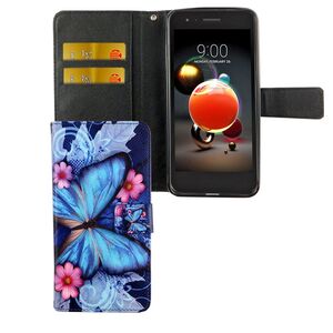 Handyh�lle Tasche f�r Handy LG K8 / K9 2018 Blauer Schmetterling