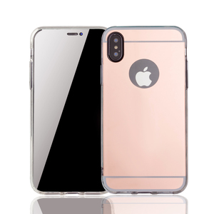Apple iPhone X Handy H�lle Spiegel Mirror Soft-Case Schutz-Cover Rose Gold