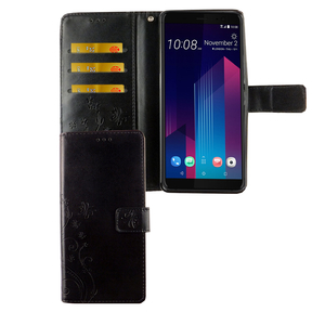 HTC U12+ Plus Handy Hlle Schutz-Tasche Cover Flip-Case Kartenfach Schwarz