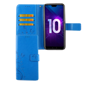 Huawei Honor 10 Handy H�lle Schutz-Tasche Cover Flip-Case Kartenfach Blau