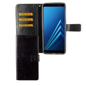 Samsung Galaxy A6+ Plus 2018 Handy Hlle Schutz-Tasche Cover Flip-Case Kartenfach Schwarz