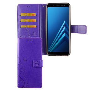 Samsung Galaxy A6+ Plus 2018 Handy Hlle Schutz-Tasche Cover Flip-Case Kartenfach Violett