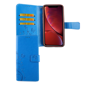 Apple iPhone XR Handy Hlle Schutz-Tasche Cover Flip-Case Kartenfach Blau