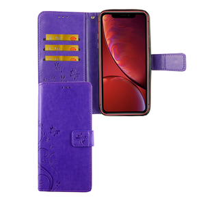 Apple iPhone XR Handy Hlle Schutz-Tasche Cover Flip-Case Kartenfach Violett