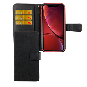 Apple iPhone XR Tasche Handy Hlle Schutz-Cover Flip-Case mit Kartenfach  Schwarz