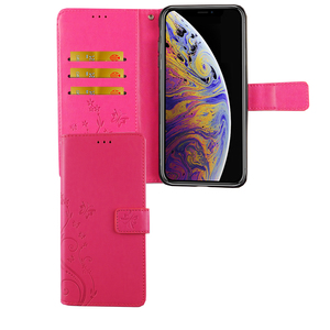Apple iPhone XS Max Handy H�lle Schutz-Tasche Cover Flip-Case Kartenfach Pink