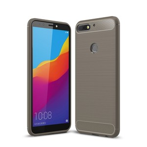 Schutzhlle Handyhlle fr Huawei Honor 7C Case Cover Carbon Optik Grau