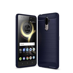 Schutzh�lle Handyh�lle f�r Lenovo K8 Plus Case Cover Carbon Optik Blau