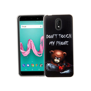 Wiko Lenny 5 Handy H�lle Schutz-Case Cover Bumper Dont Touch My Phone B�r