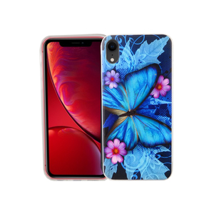 Apple iPhone XR Handy H�lle Schutz-Case Cover Bumper Schmetterling Blau