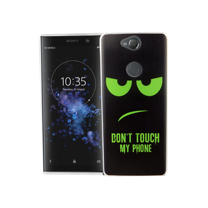 Sony Xperia XA2 Plus Handy Hlle Schutz-Case Cover Bumper Dont Touch My Phone Grn