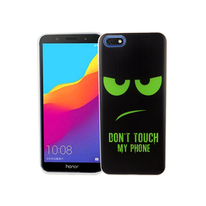 Huawei Honor 7s Handy H�lle Schutz-Case Cover Bumper Dont Touch My Phone Gr�n