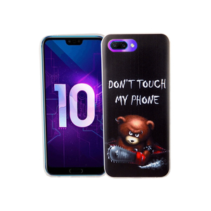 Huawei Honor 10 Handy H�lle Schutz-Case Cover Bumper Dont Touch My Phone B�r