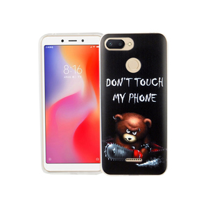 Xiaomi Redmi 6 Handy Hlle Schutz-Case Cover Bumper Dont Touch My Phone Br