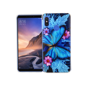Xiaomi Mi Max 3 Handy Hlle Schutz-Case Cover Bumper Schmetterling Blau