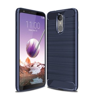 Schutzh�lle Handyh�lle f�r LG Q8 (2018) Case Cover Carbon Optik Blau
