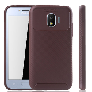Samsung Galaxy J2 Pro Handyh�lle Schutzcase Carbon Optik Bumper Braun