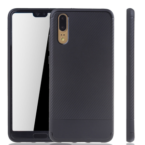Huawei P20 Handyh�lle Schutzcase Carbon Optik Bumper Schwarz