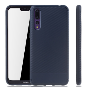 Huawei P20 Pro Handyh�lle Schutzcase Carbon Optik Bumper Blau