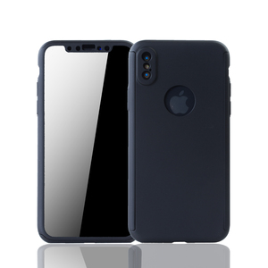 Handyh�lle Schutzh�lle f�r Apple iPhone XS Full Case Cover Displayschutz 360 Schwarz