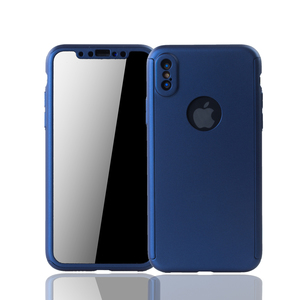Handyh�lle Schutzh�lle f�r Apple iPhone XS Full Case Cover Displayschutz 360 Blau